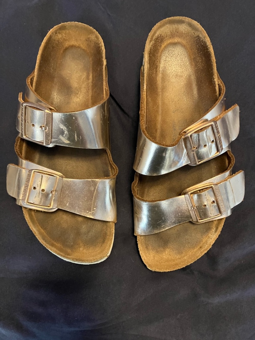 Birkenstock Rose Gold Dual-Buckle Slide Sandals